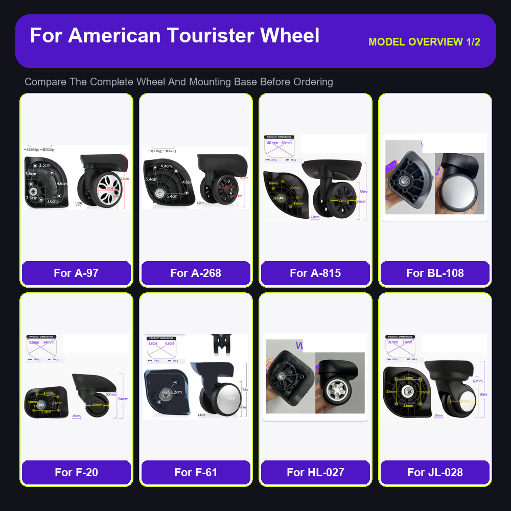 Silent Replacement Luggage Wheels - Heavy Duty Luggage Replacement Wheels For