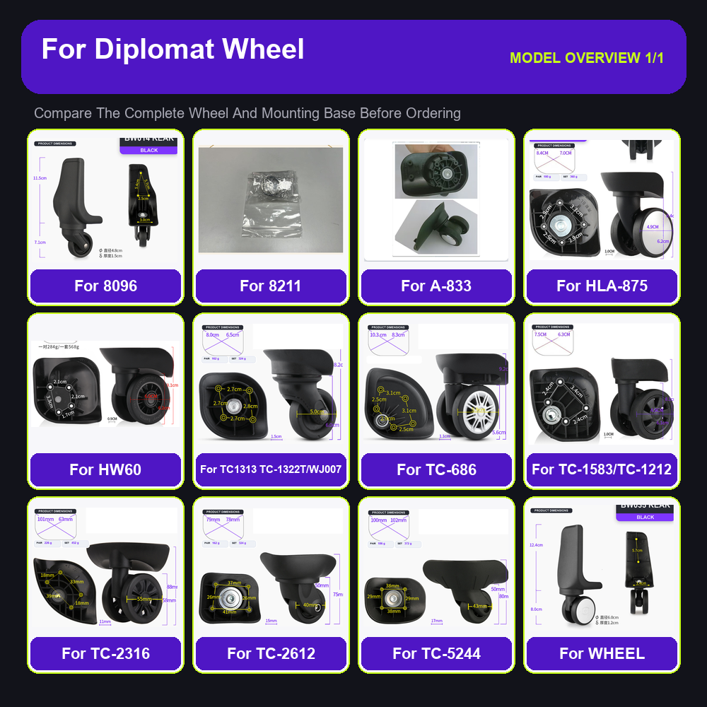 Heavy Duty Luggage Replacement - Silent Replacement Luggage Wheels 评论和价格