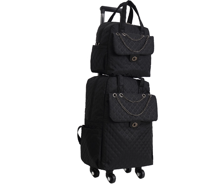 Women Carry on hand Luggage Ro - Foldable Rolling Luggage Bag 评论和价格
