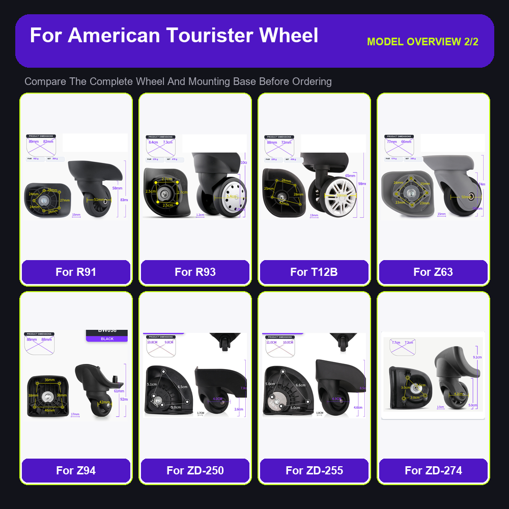 Heavy Duty Luggage Replacement - Silent Replacement Luggage Wheels 评论和价格