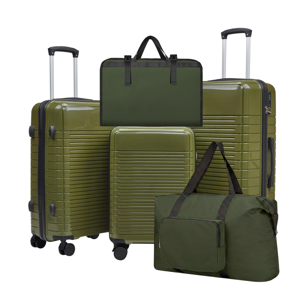 5 Piece PP Hard Shell Luggage  - Spinner Wheel Rolling Suitcase 20 Inch 评论和价格