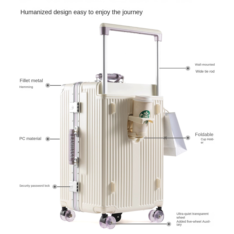 Wide Handle Rolling Suitcase A - Aluminum Frame Carry On Luggage 评论和价格
